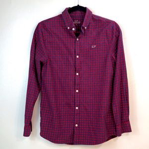 Boys Vineyard vines Sycamore Whale Button-Down Flannel Shirt Size 16